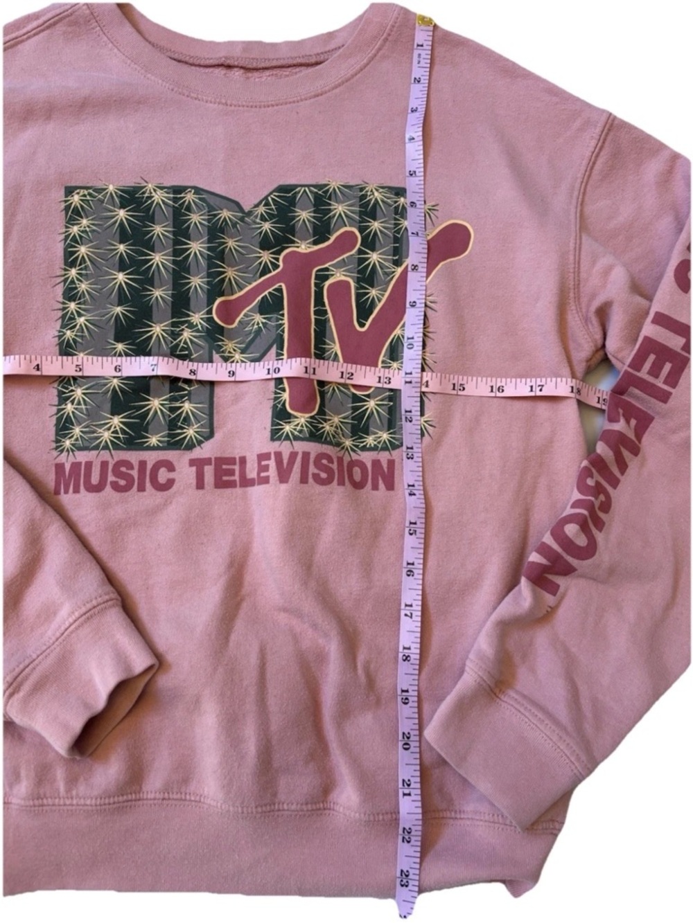 MTV Graphic Sweatshirt Pink Crewneck Medium Retro Logo - Picture 7 of 8